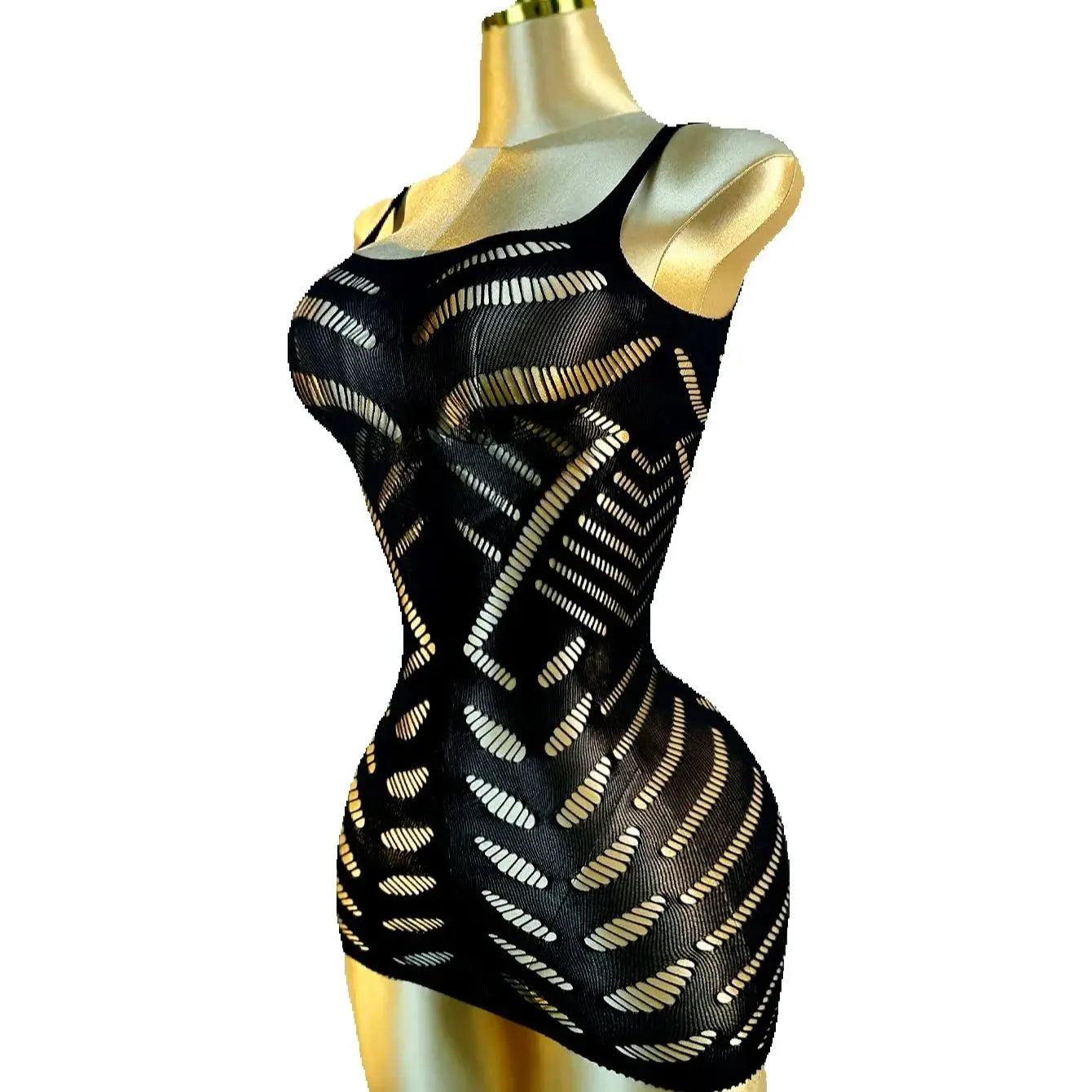 Hollow Out Fishnet Beach Cover Up Dress