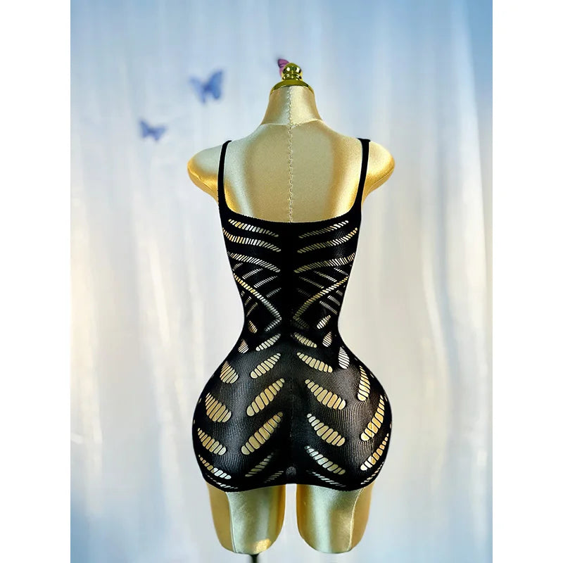 Hollow Out Fishnet Beach Cover Up Dress